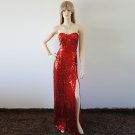 New Jessica Red Sequins Split Wamen Ball Long Formal Evening Prom Party ball Dresses
