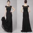 New off shoulder long mother of the brides formal gown evening Black lace dress