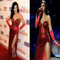Jessica Red Sequin High Slit Costumes Evening Prom Party Women Dress US8-12 Gown