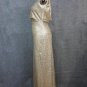 Drape OPen Back  Silver Sequin Wedding Bridesmaid Women Evening Party Prom Ball Dress