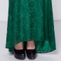 Open Back Lace Long Sleeves Dark Green Maxi Evening Party Prom Women Dress Train