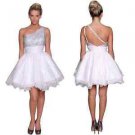 Cute Girl Barbie Ball Gown Party Prom Evening Beaded One Shoulder Dress Mini USA