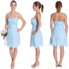 New Light blue chiffon women sweetheart short cocktail bridesmaids formal prom dresses pink