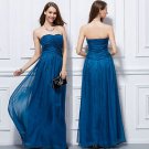 Stock strapless chiffon Long Formal gown evening bridesmaids prom party dresses