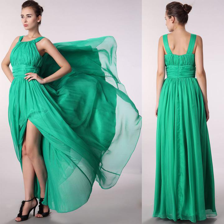 New Halter Split Chiffon Long formal prom ball gowns Evening bridesmaids Dresses