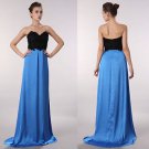 Stock beaded lace satin Long formal gown bridesmaids'prom evening party dresses