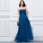 Stock strapless chiffon Long Formal gown evening bridesmaids prom party dresses