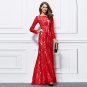 New red lace long formal evening wedding ball gown Mother of the bride dresses