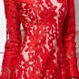 New red lace long formal evening wedding ball gown Mother of the bride dresses