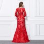 New red lace long formal evening wedding ball gown Mother of the bride dresses