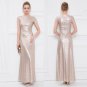 Long sequin rose Gold Wedding Bridesmaid Prom Women Dress Party Evening Formal