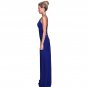 New Women Sexy Blue v-neck hand-beaded long formal gown party evening prom dress Red