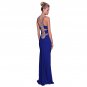New Women Sexy Blue v-neck hand-beaded long formal gown party evening prom dress Red