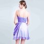 Stock Light purple chiffon pleated straps short bridesmaids cocktail party dress