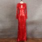 Newest Long Sleeve Red Sequins Women Prom Formal Evening Cocktail Ball Dress