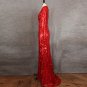 Newest Long Sleeve Red Sequins Women Prom Formal Evening Cocktail Ball Dress