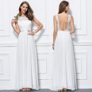 New lace chiffon white pink wedding gown bridal bridesmaids' fromal prom dresses