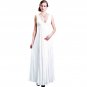 Stock Sexy White V-neck long formal evening ball gown cocktail party prom dress