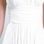 Stock Sexy White V-neck long formal evening ball gown cocktail party prom dress