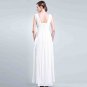 Stock Sexy White V-neck long formal evening ball gown cocktail party prom dress