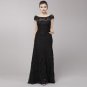 New off shoulder long mother of the brides formal gown evening Black lace dress