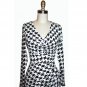 New v-neck Houndstooth printed long sleeves short cocktail ball party dresses 8