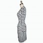New v-neck Houndstooth printed long sleeves short cocktail ball party dresses 8