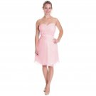 New Light Pink chiffon women sweetheart short cocktail bridesmaids formal prom dresses