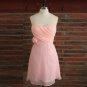 New Light Pink chiffon women sweetheart short cocktail bridesmaids formal prom dresses