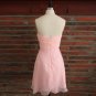 New Light Pink chiffon women sweetheart short cocktail bridesmaids formal prom dresses