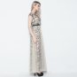 Elegant Blue Capped sleeve Tulle Long formal Wedding gowns Evening party Prom dresses
