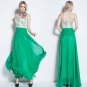 New Sweetheart Green Lace Chiffon bridesmaids Women Long formal maxi prom Dress