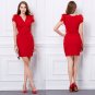 Sexy V-neck Red Cocktail Ball Party Short Women Dress clubwear