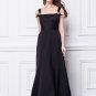 New Brooch Black Straps Scuba Long Formal evening Party bridesmaids Prom ball gowns dresses