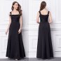 New Brooch Black Straps Scuba Long Formal evening Party bridesmaids Prom ball gowns dresses