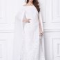 New White Lace&chiffon off shoulder cape Dresses Long Formal Evening Prom ball gowns