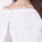 New White Lace&chiffon off shoulder cape Dresses Long Formal Evening Prom ball gowns