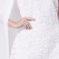 New White Lace&chiffon off shoulder cape Dresses Long Formal Evening Prom ball gowns