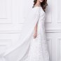 New White Lace&chiffon off shoulder cape Dresses Long Formal Evening Prom ball gowns