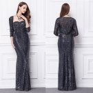 New Navy blue sequin the bride of the mother dresses Long formal Evening Prom ball gowns