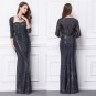 New Navy blue sequin the bride of the mother dresses Long formal Evening Prom ball gowns