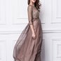 New Lace &chiffon Long sleeve beaded Long formal evening gowns Prom ball Party bridesmaids dress