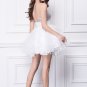 New one shoulder White sequin& Organza short cocktail Party Dresses Homecoming Evening ball gowns