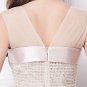 New Illusion neck tank mesh tulle Long formal Evening Prom dresses