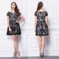 New Black Lace short sleeve sweetheart neck short cocktail party Women's dresses casual dresses