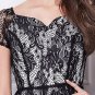 New Black Lace short sleeve sweetheart neck short cocktail party Women's dresses casual dresses