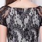 New Black Lace short sleeve sweetheart neck short cocktail party Women's dresses casual dresses