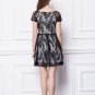 New Black Lace short sleeve sweetheart neck short cocktail party Women's dresses casual dresses