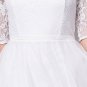 New White Lace &tulle 3/4leeveoff shoulder short cocktail party Women's dresses casual dresses