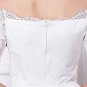 New White Lace &tulle 3/4leeveoff shoulder short cocktail party Women's dresses casual dresses